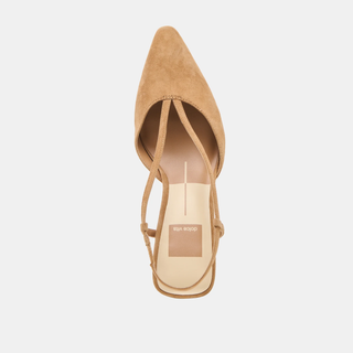 Ginay Heel in Camel Suede