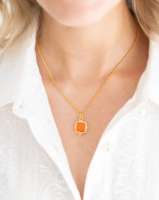 Charlotte Dainty Necklace in Orange