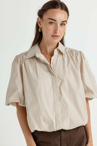 Olivia Shirt in Bridle Ticking