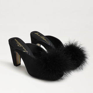 Black Heels with Fluff Pom Toe