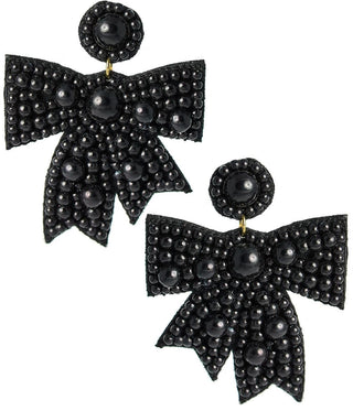 Rosie Bow Earrings in Black