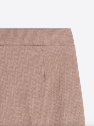 Mikaela Herringbone Pants in Beige