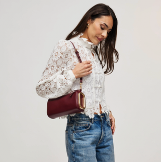 Luciana Shoulder Bag in Burgundy
