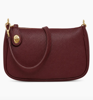 Genuine Italian Leather Shoulder and Crossbody Bag in Burgundy