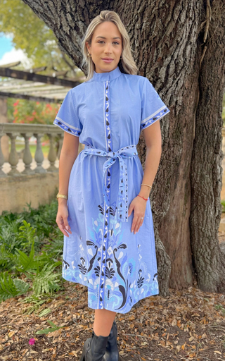 Sydney Shirtdress in Fleur Blue