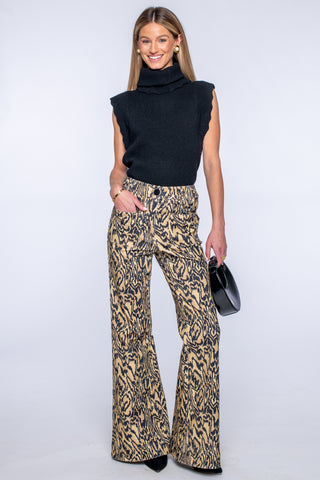Heather Convertible Sweater in Black