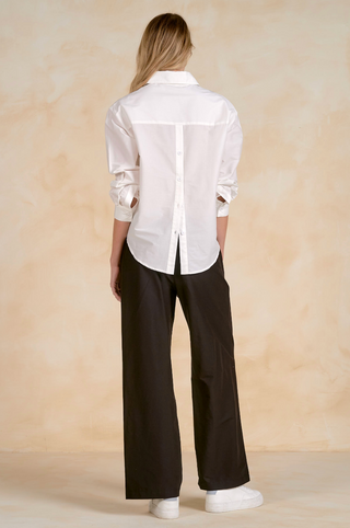 Open Back Button Down in White