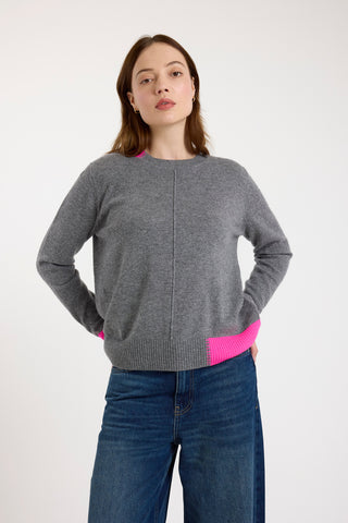 Colour Pop Maya in Mid Grey/Diva Pink