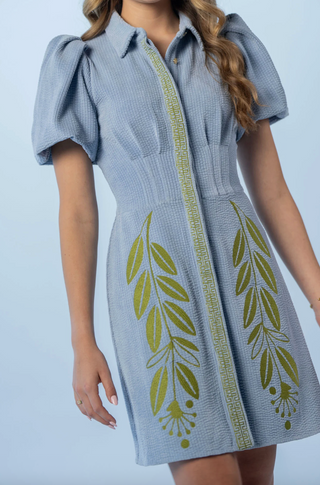 Britt Dress in Blue Corduroy