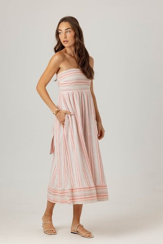 Jade Dress in Rainbow Striped