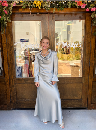 Edie Charmeuse Skirt in Silver