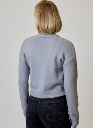 Gem Bow Cardigan in Silver Mist