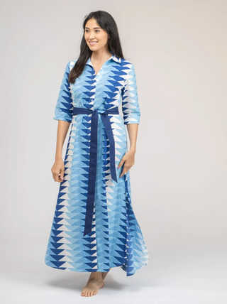 Eloise Dress in Triangle Ocean
