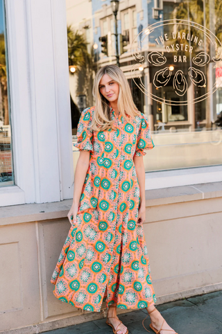 Livro Maxi Shirtdress in peach print