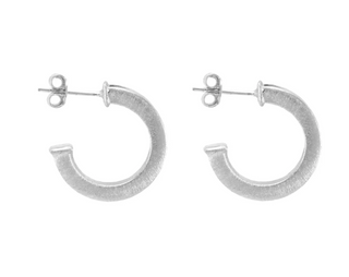 Bianca Hoops in Brushed Silver
