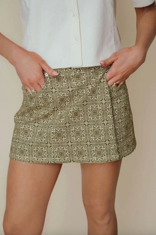 Emma Skort in Olive Tile