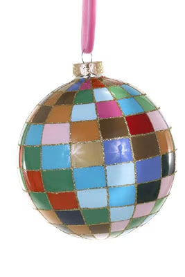 COLORFUL CHECK BAUBLE- LARGE