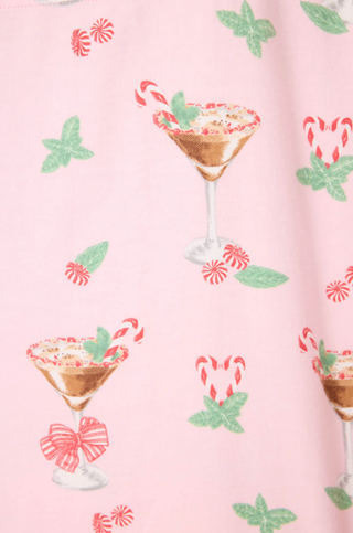 Tini Time Drink Print 3-Piece Flannel PJ Set