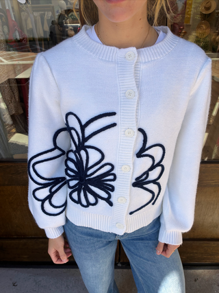 Soutache Cardigan in Winter White