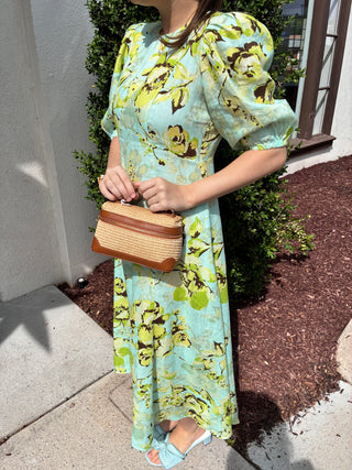 Asha Rose Print Linen in Multi