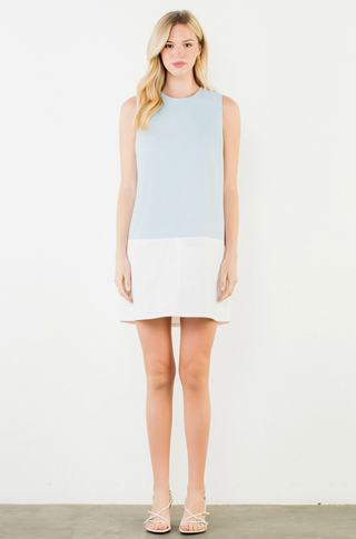 Sleeveless Denim Dress in Light Blue