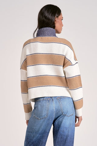 Natalie Striped Sweater in Camel