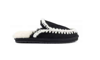 Eskimo Slipper in Black Suede