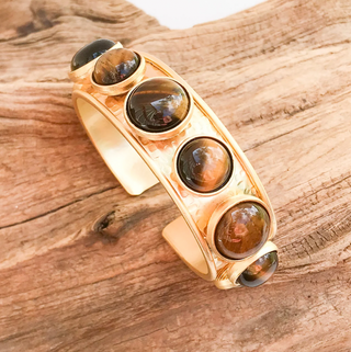 The Gemma Bangle in Tigers Eye