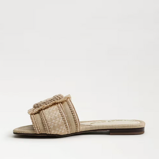 Bambi Playa Slide Sandal in Summer Sand/Multi Faux Raffia