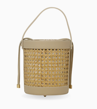Ivory genuine leather bucket bag