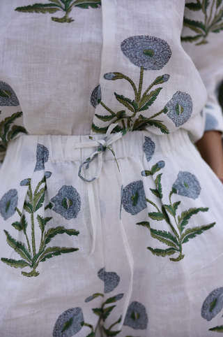Montecito Wide Leg Pant in Blue Flower
