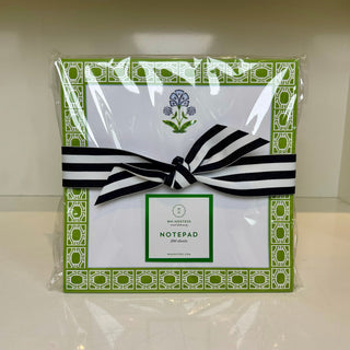 Green Greek Key Notepad