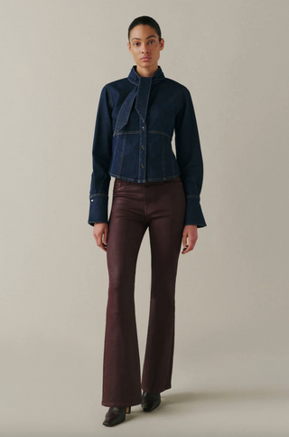 THE AUSTIN STRETCH COATED in COATED OXBLOOD