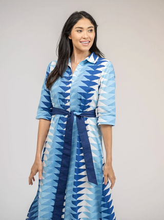 Eloise Dress in Triangle Ocean