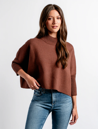 Aja Sweater in Heather Brown