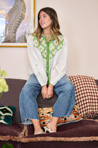 Western Blouse in Maria Green