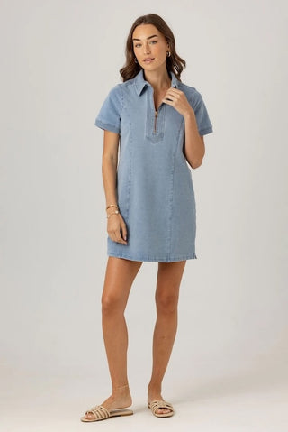 Claudine Dress in Light Wash