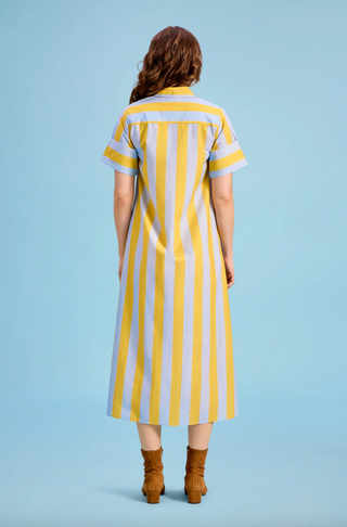 Gibbons Dress in Brimstone Stripe