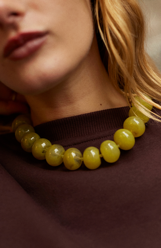 Joan Semi-Precious Necklace in Olive