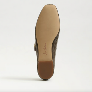 Michaela Mary Jane Flat in Dark Silver Sage Velvet