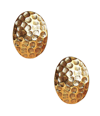 Ivy Stud in Hammered Gold