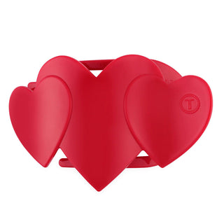 Red Heart to Heart Medium Flat Hair Clip