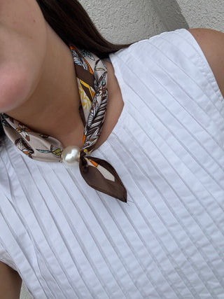 Single Pearl Scarf Necklace