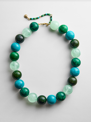 Jane Beaded Necklace in Green