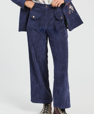 Donatella Corduroy Pants in Navy