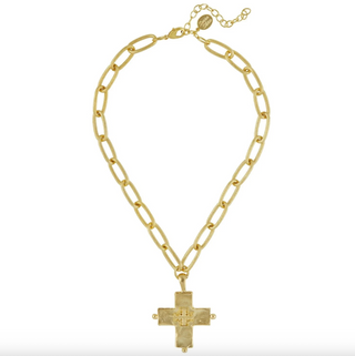 Jerusalem Double Cross Chain Necklace