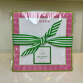 Hot Pink Greek Key Notepad