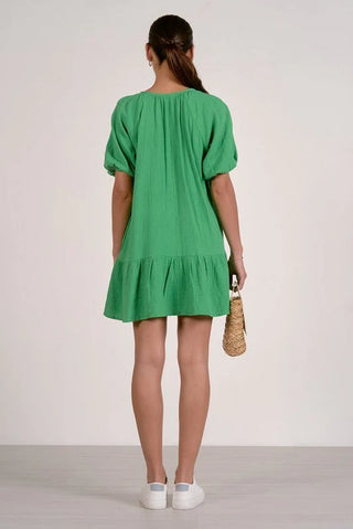 V-Neck Mini Dress in Green