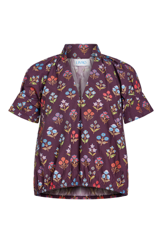 Merritt Top in Holiday Flowers