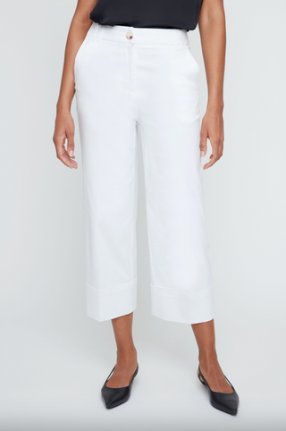 Cropped Wide Leg Pant in White